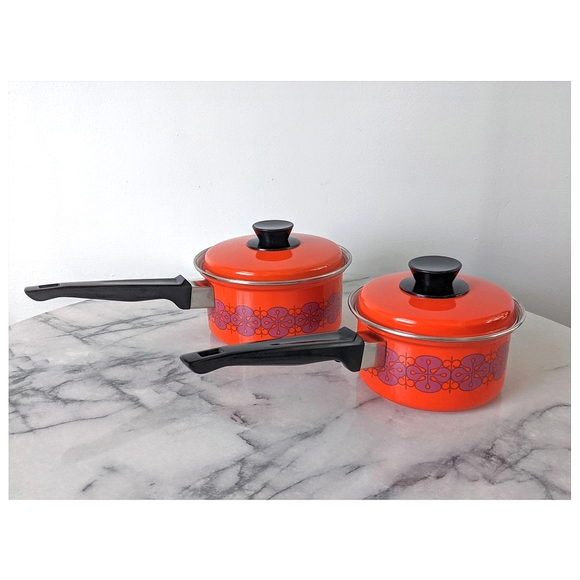 Vintage Other - vintage 60s/70s enamelware sauce pans